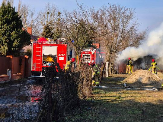 Niedzielny pożar na Bursztynowej w Chełmie. Ogień strawił altanę Niedzielny pożar na Bursztynowej w Chełmie. Ogień strawił altanę