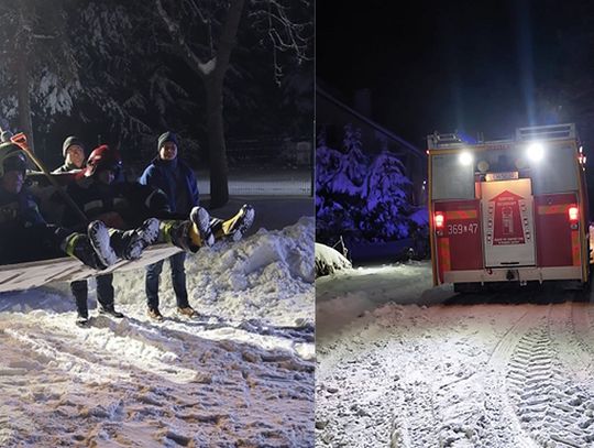 Nocna walka z zimą! Utknął samochód. Pomagali ochotnicy z Wojsławic