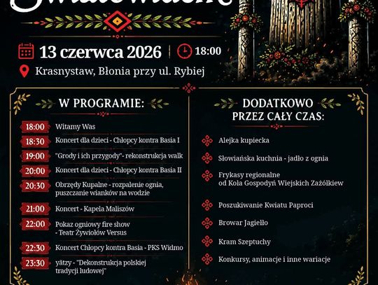 XII Palinocka pod Światowidem w Krasnymstawie odbędzie się 13 czerwca.