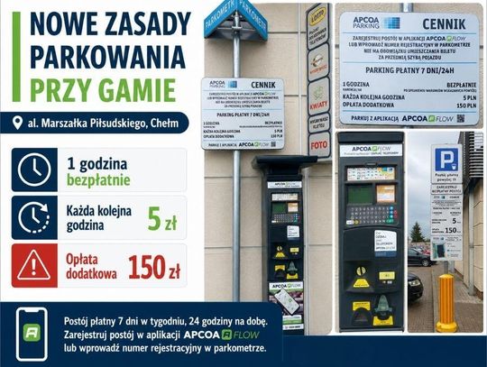 Chełm. Parking przy Gamie przy Al. Marszałka Piłsudskiego już płatny. Brak rejestracji może kosztować 150 zł