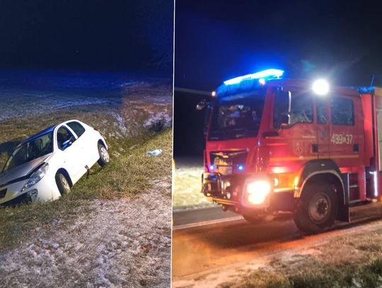 28 grudnia w Wólce Kraśniczyńskiej samochód zjechał do rowu.