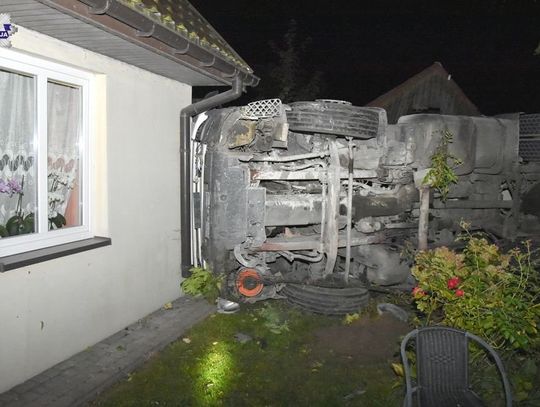 Pijany wjechał ciężarówką w dom
