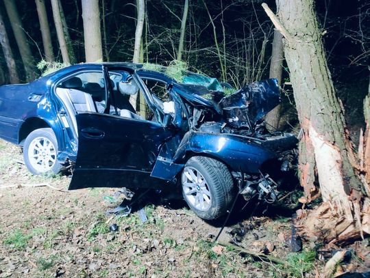[PILNE] BMW uderzyło w drzewo. Dwie osoby nie żyją