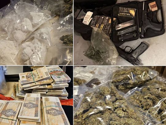 Ponad 3 kg narkotyków, broń bez zezwolenia i prawie milion złotych. W operacji uczestniczyli CBŚP z Chełma