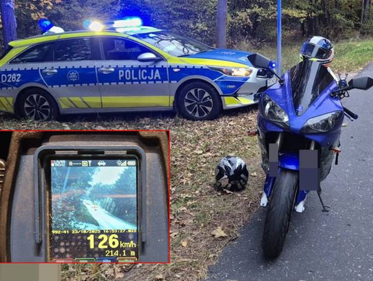 Motocyklista pędził 126 km/h. Uciekał przed policją, bo nie chciał stracić prawa jazdy