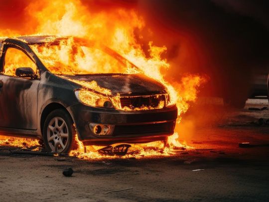 Powiat chełmski: Spłonęło pole grochu i samochód