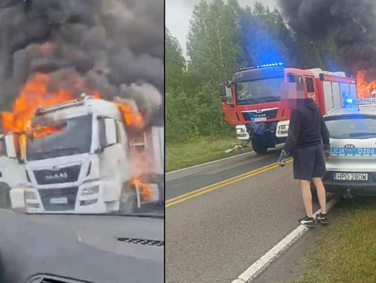 Przyczynę pożaru ciężarówki ustala policja