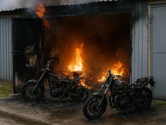 Pożar garażu w Białopolu. Sprawcą nieszczelna butla