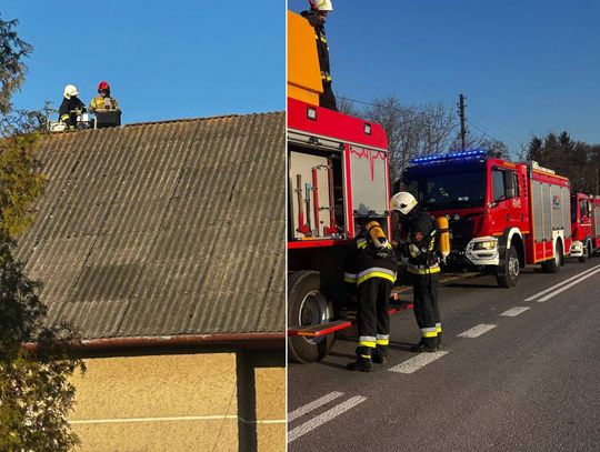 Pożar w Kraśniczynie. Ogień przeniósł się z komina na ściany poddasza