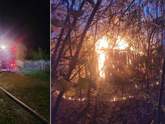 Pożar w Pawłowie. Drewniana stodoła płonęła jak pochodnia