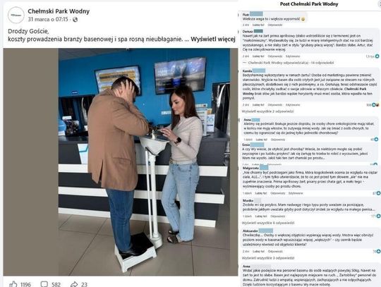 Primaaprilisowy żart, który wywołał burzę. Chełmski Park Wodny pod ostrzałem internautów