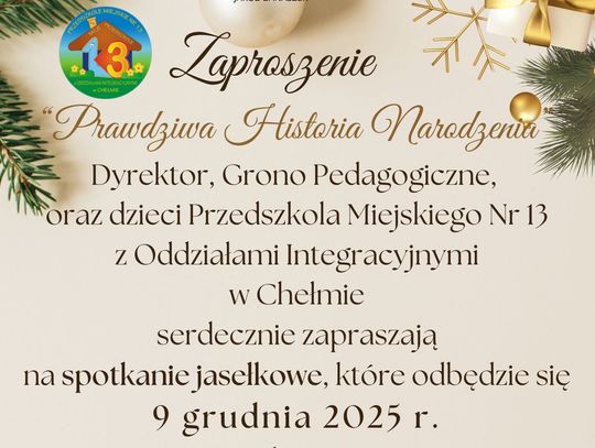 Spotkanie Jasełkowe odbędzie się 9 grudnia o godzinie 14:30 w sali widowiskowej Chełmskiej Biblioteki Publicznej