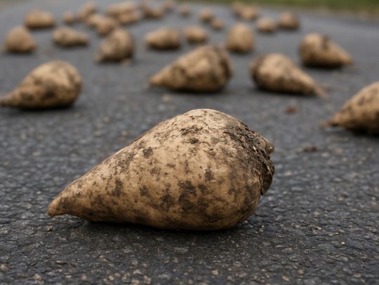 W czwartkowe (13 listopada) popołudnie w Kamieniu doszło do nietypowego zdarzenia drogowego. Przewrócona przyczepa z burakami zablokowała ruch na drodze wojewódzkiej.