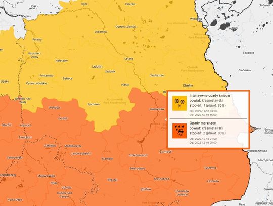 Region. Wracają opady śniegu. Miejscami marznący deszcz i gołoledź