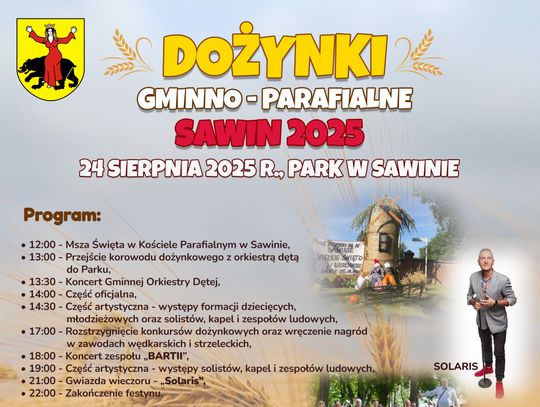Sawin. Gminno-Parafialne Dożynki połączą tradycję z rozrywką