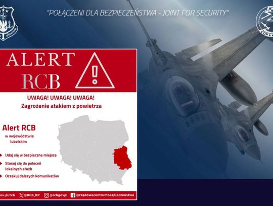 Seria alertów RCB. Dron uderzył w ciężarówkę niedaleko granicy w Dorohusku. Czasowo wstrzymano przejście