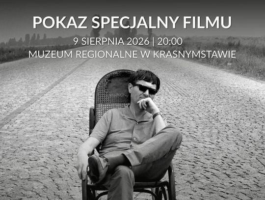 Plakat specjalnego pokazu filmu „Werniks. Z Beksińskim po drodze” w Muzeum Regionalnym w Krasnymstawie