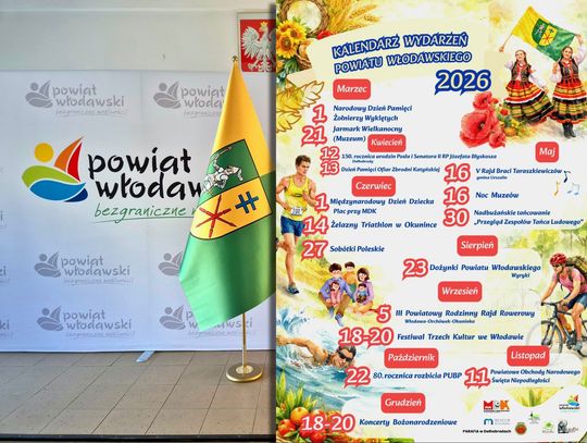 grafika z kalendarzem wydarzeń powiatu włodawskiego