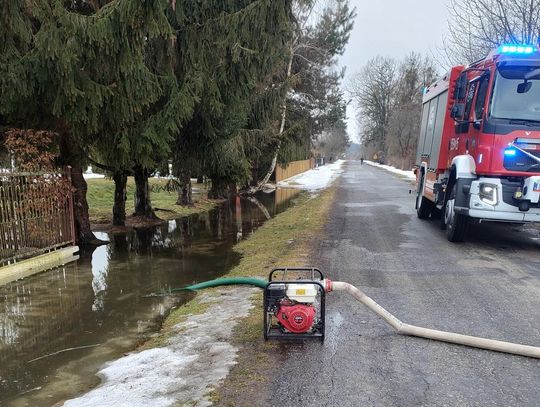 Strażacy pompują wodę. W Różance podtopiło posesję