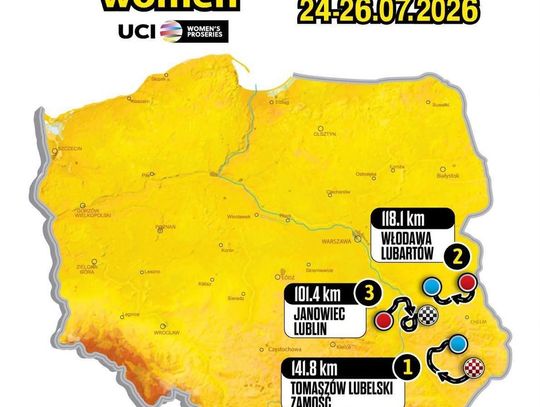 Tour de Pologne Women wystartuje z Włodawy. Tą trasą pojadą kolarki. Ważne dla kierowców!