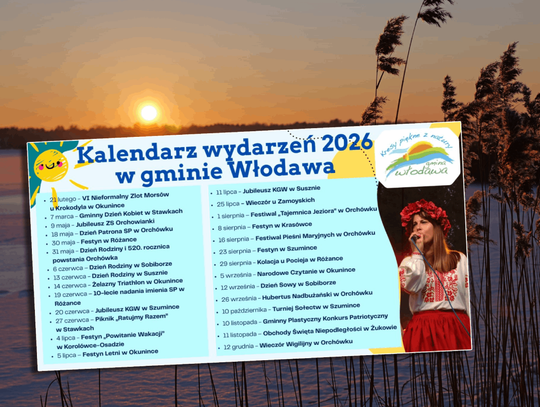 zdjecie pejzażu z nałożonym kalendarzem imprez w gminie włodawa