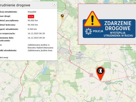 Utrudnienia na drodze ekspresowej S12! Zderzenie kilku aut Utrudnienia na drodze ekspresowej S12! Zderzenie kilku aut