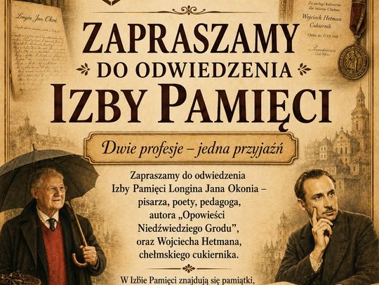 W Chełmskiej Bibliotece Publicznej działa Izba Pamięci Longina Jana Okonia i Wojciecha Hetmana.