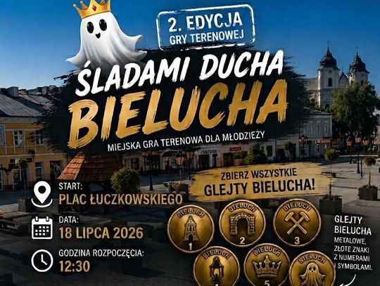 W sobotę na placu Łuczkowskiego będzie można wziąć udział w miejskiej grze terenowej "Śladami Ducha Bielucha". Początek o 12:30.