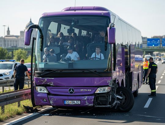 Węgry. W polskim autokarze wybuchła opona. Jechali nim uczniowie z Lubelszczyzny