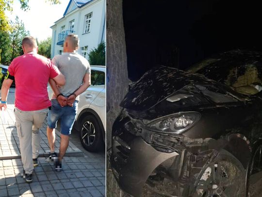 Włodawa. Pijany i poszukiwany rozbił Porsche na Młynarskiej. Miał dwa promile i zakaz prowadzenia pojazdów