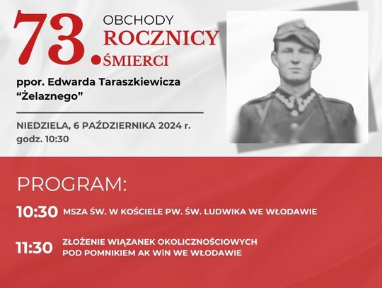 Włodawa. Upamiętnią ppor. Edwarda Taraszkiewicza ps. "Żelazny"