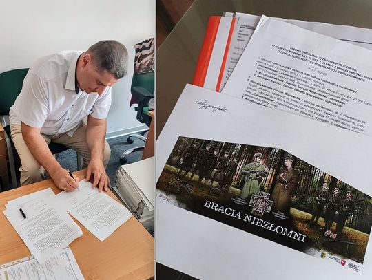 Podpisanie umowy i projekt muralu pamięci Taraszkiewiczów