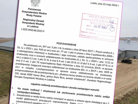 opinia wód polskich na tle przykładowej fermy drobiu