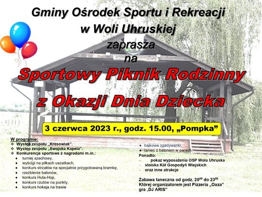 Wola Uhruska: Piknik Rodzinny na sportowo z okazji Dnia Dziecka