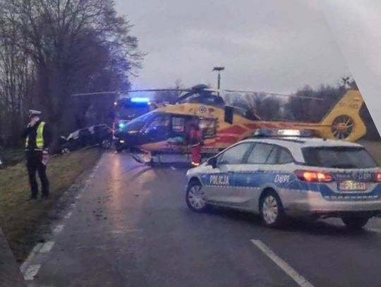 Wypadek w Rożdżałowie. Kilka osób rannych. Na miejscu śmigłowiec LPR