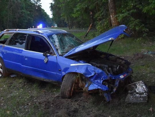 Wyprzedzanie zakończone na drzewie. Policja szuka świadków