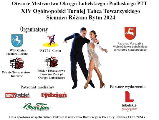 XIV Ogólnopolski Turniej Tańca Towarzyskiego Siennica Różana Rytm 2024