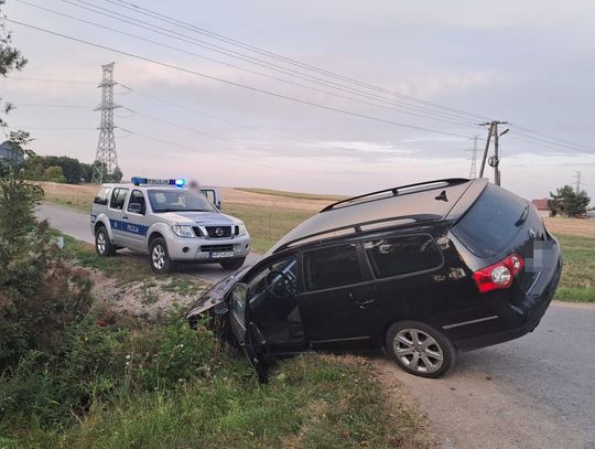 Z 4 promilami wylądował osobówką w rowie. Ma szczęście, że żyje