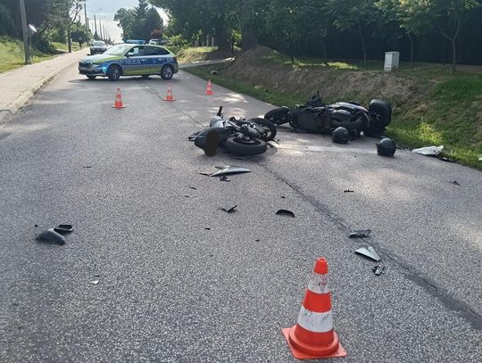 Zderzenie dwóch motocyklistów. Ulica Witosa w Krasnymstawie zablokowana!