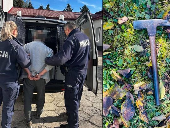 Zaatakował młotkiem policjantów. Potem chciał im wręczyć łapówkę