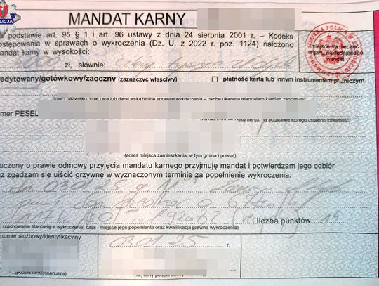 Ten mandat kosztował go 4 tys. zł. 30-latek stracił też prawo jazdy