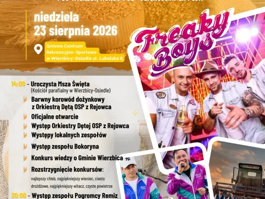 Zapowiedź Dożynek Gminno-Parafialnych w Wierzbicy!