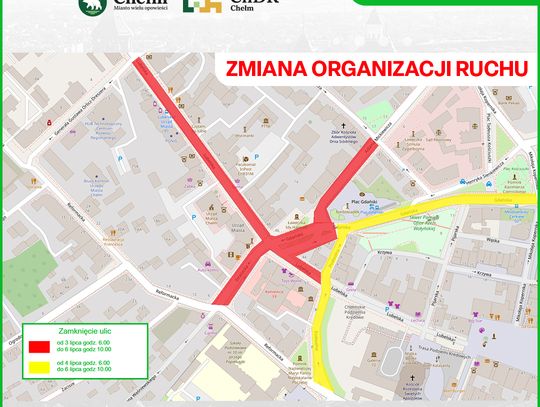 Zmiany w organizacji ruchu na Dni Chełma. Sprawdź zamknięte ulice