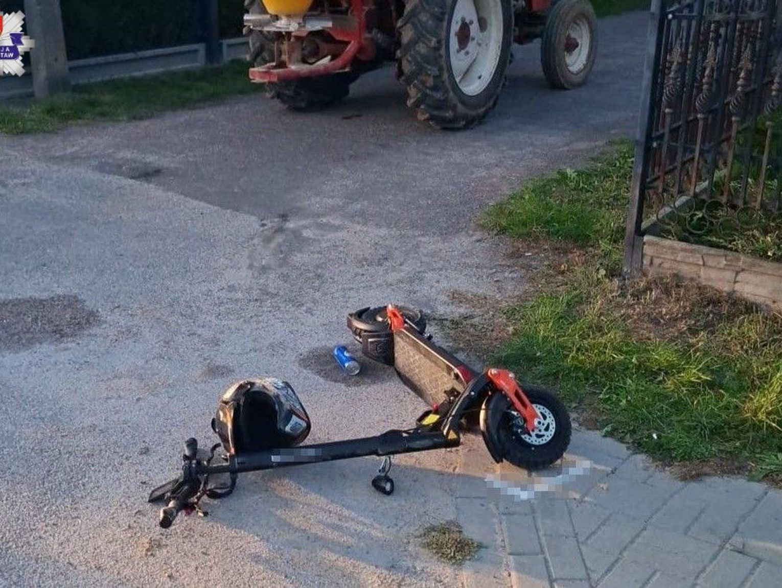 12-latek na hulajnodze wjechał w ciągnik w Orłowie Drewnianym