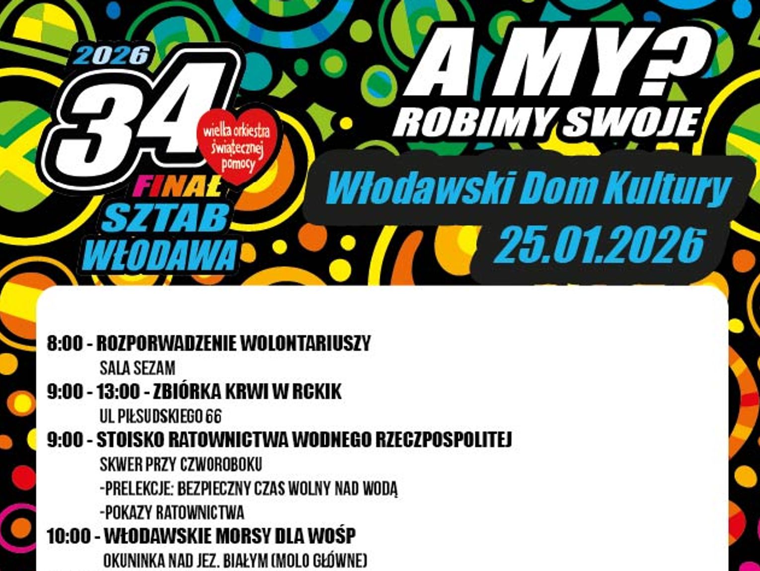 34. Finał WOŚP we Włodawie. Znamy szczegółowy harmonogram
