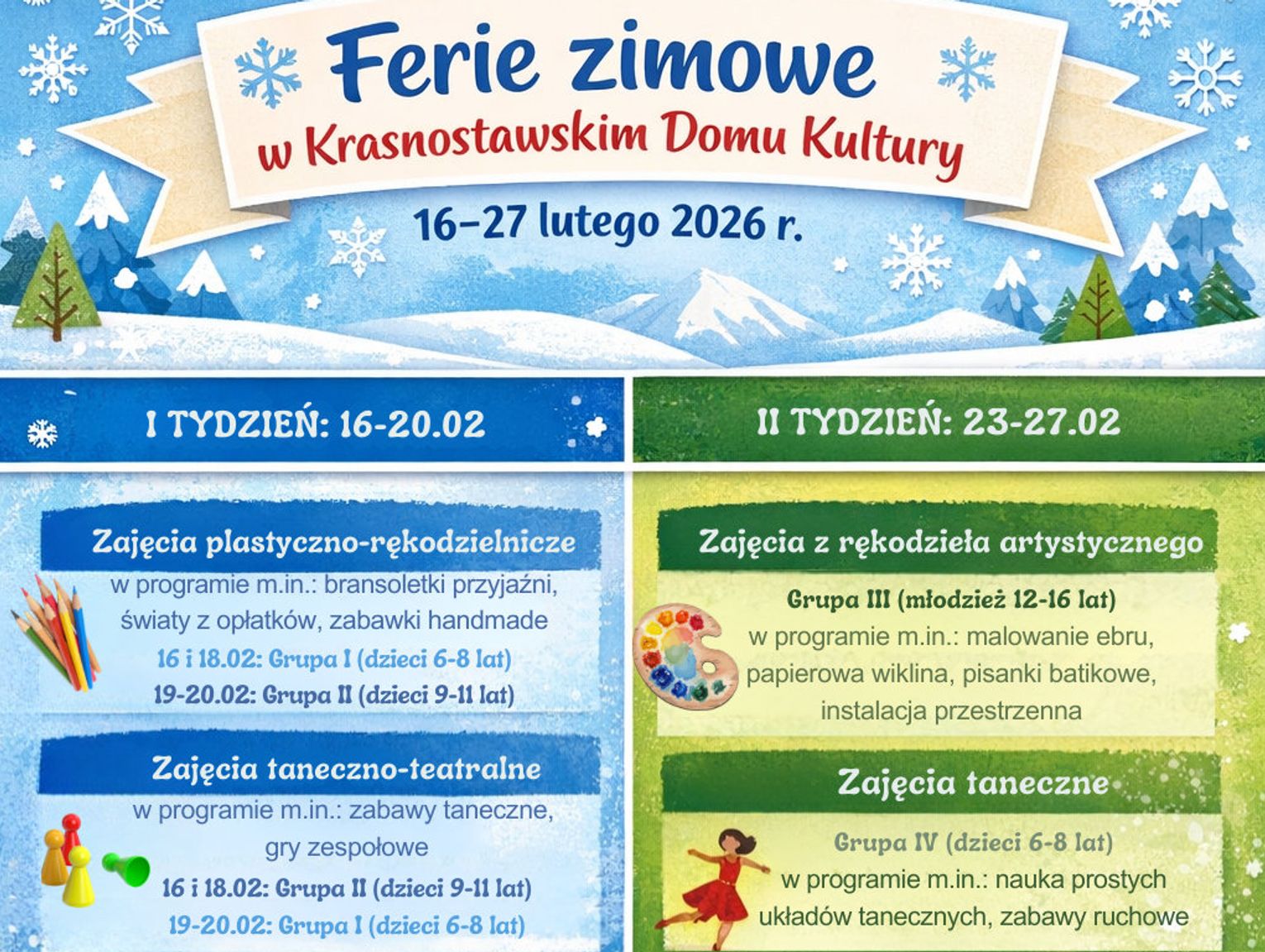 Bogaty program warsztatów w Krasnostawskim Domu Kultury