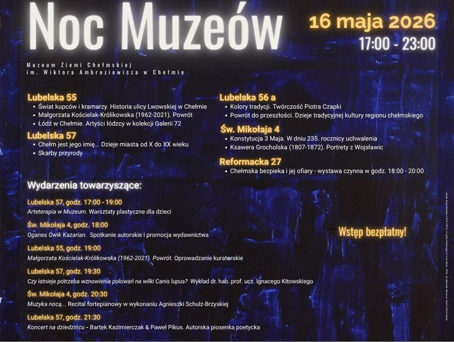 Chełmska Noc Muzeów. Bogaty program: spotkania, warsztaty i koncerty