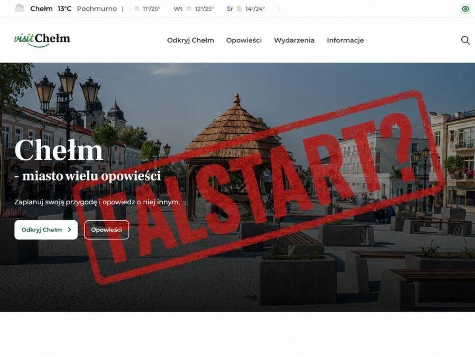 Chełm miał rzucić wyzwanie turystom. Szkoda, że nowa platforma zniknęła chwilę po starcie