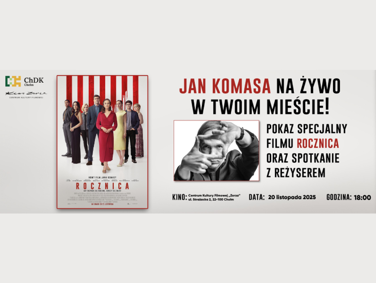 Chełm. Spotkanie z reżyserem „Bożego Ciała” i polska premiera hollywoodzkiego filmu „Rocznica”