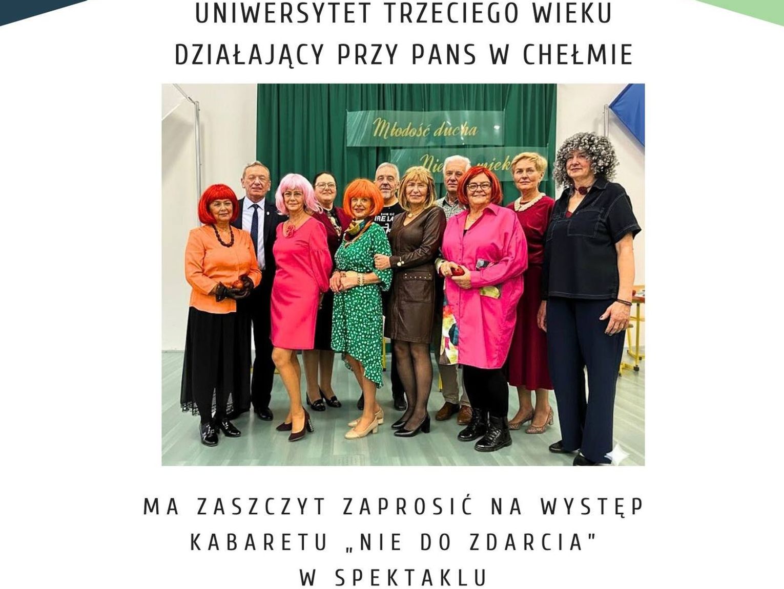 Chełm. Uniwersytet Trzeciego Wieku zaprasza na spektakl kabaretowy